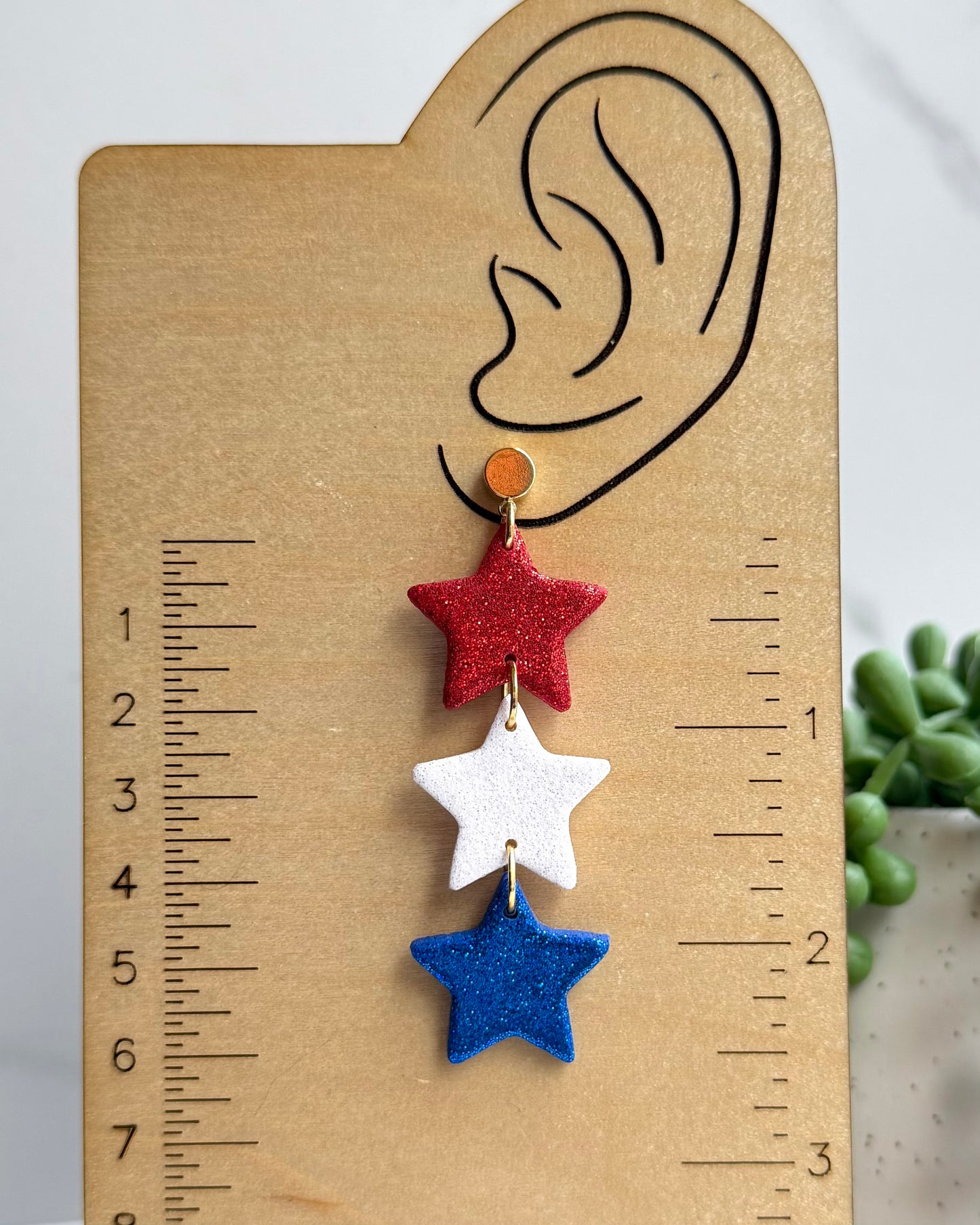 Red, White & Blue Stars Earrings