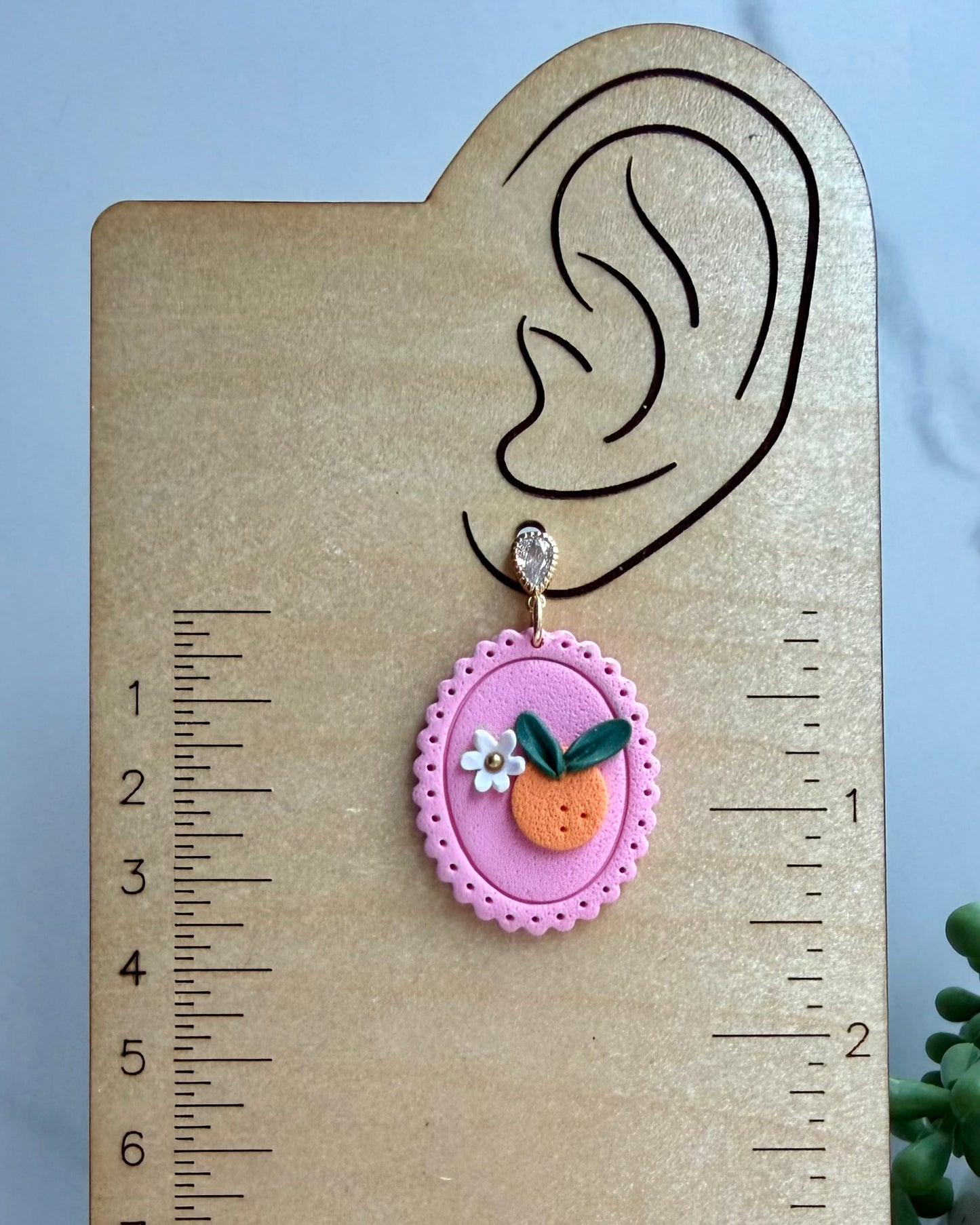 Orange Floral Earrings