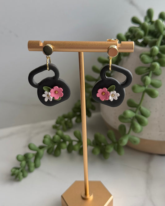 Floral Kettlebell Earrings