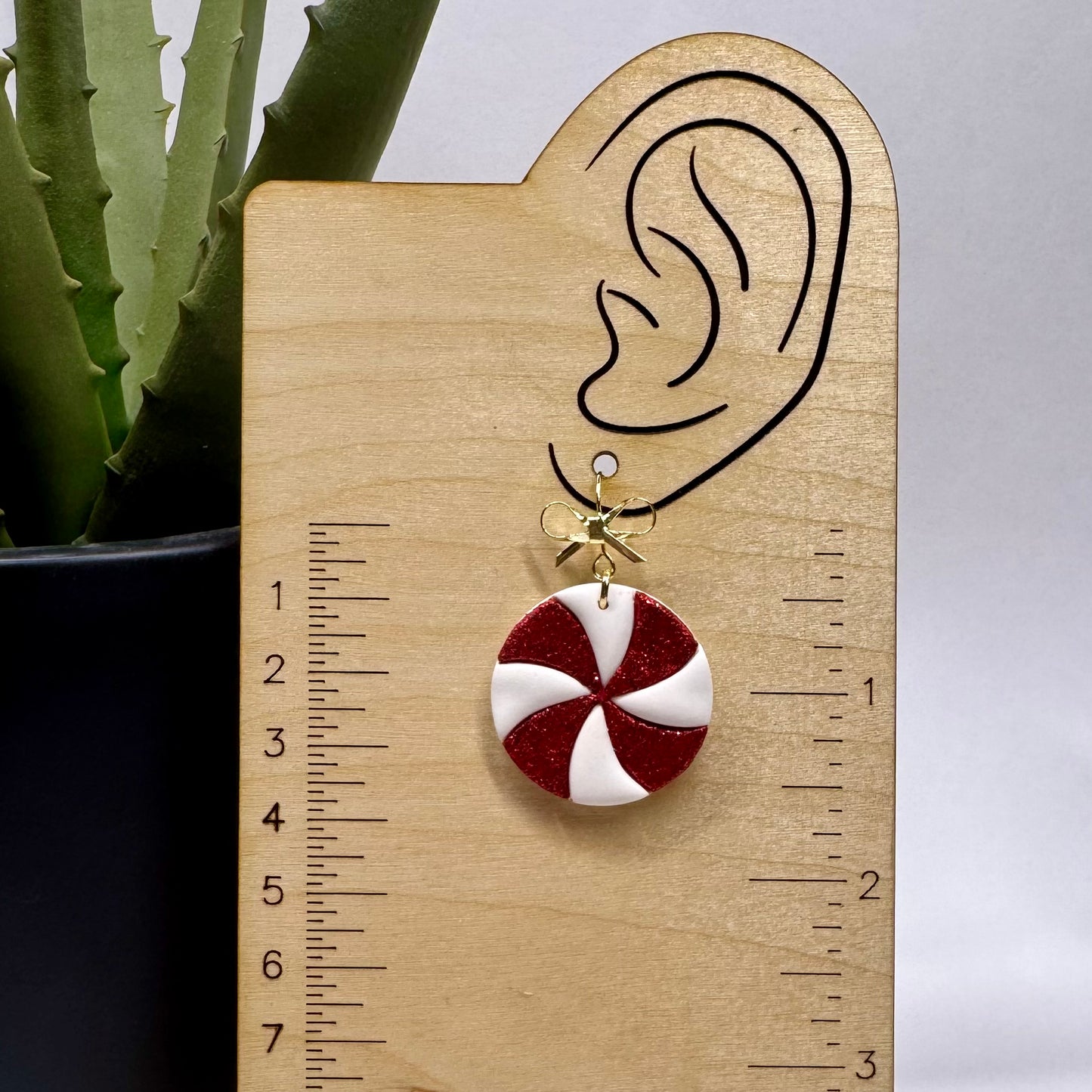 Glitter Peppermint Fishhook Earrings