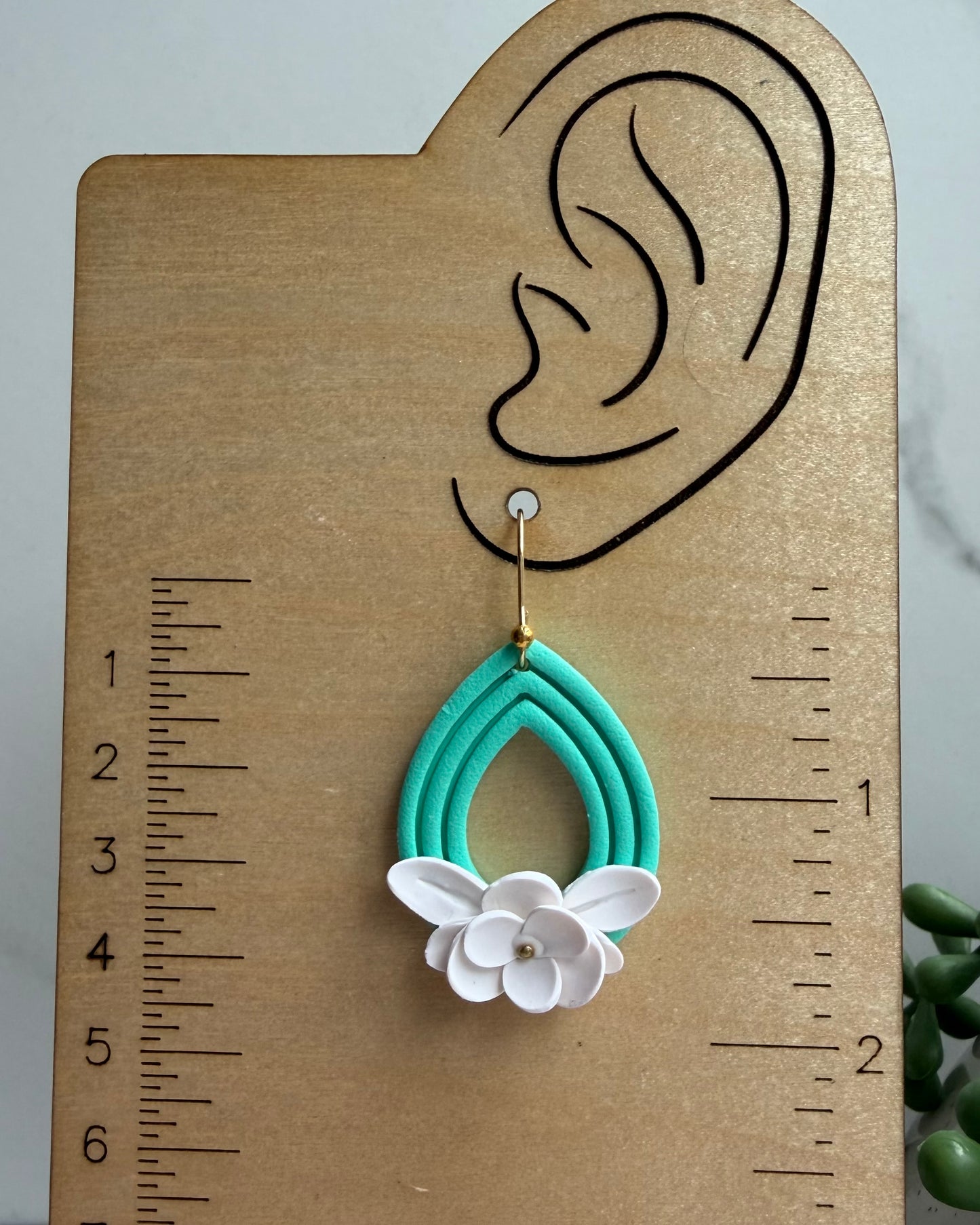 Turquoise Floral Teardrop Earrings