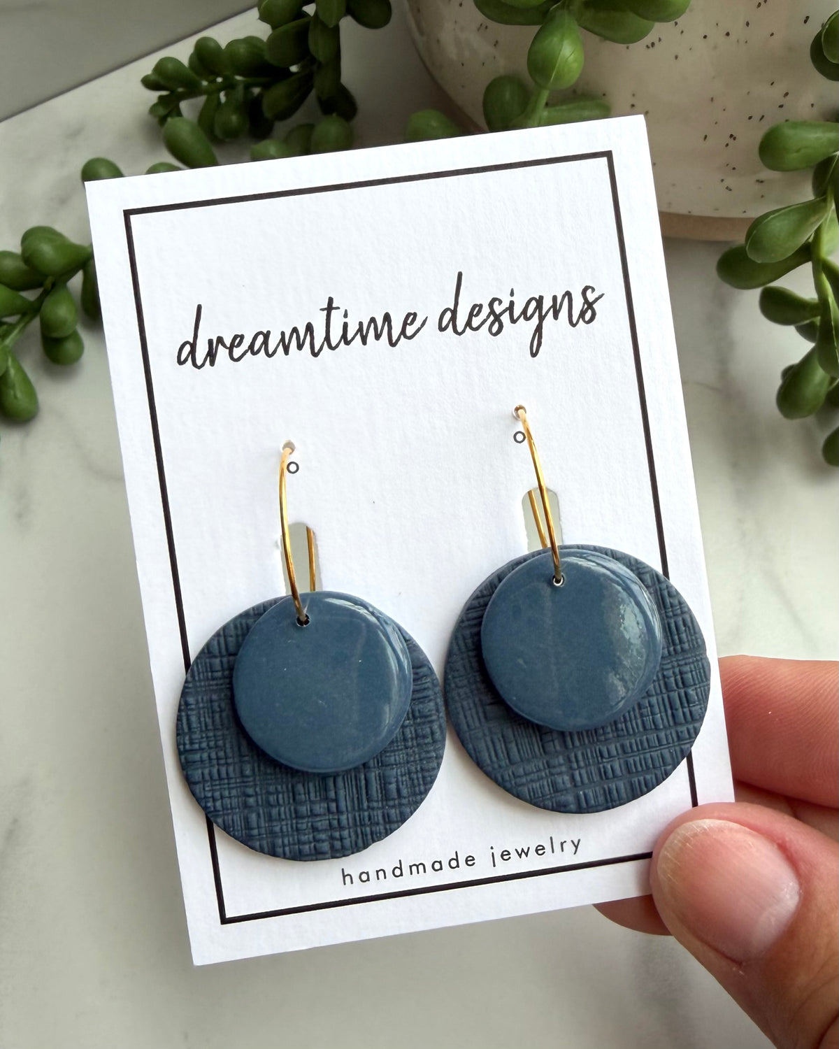 Layered Circle Hoops (navy)