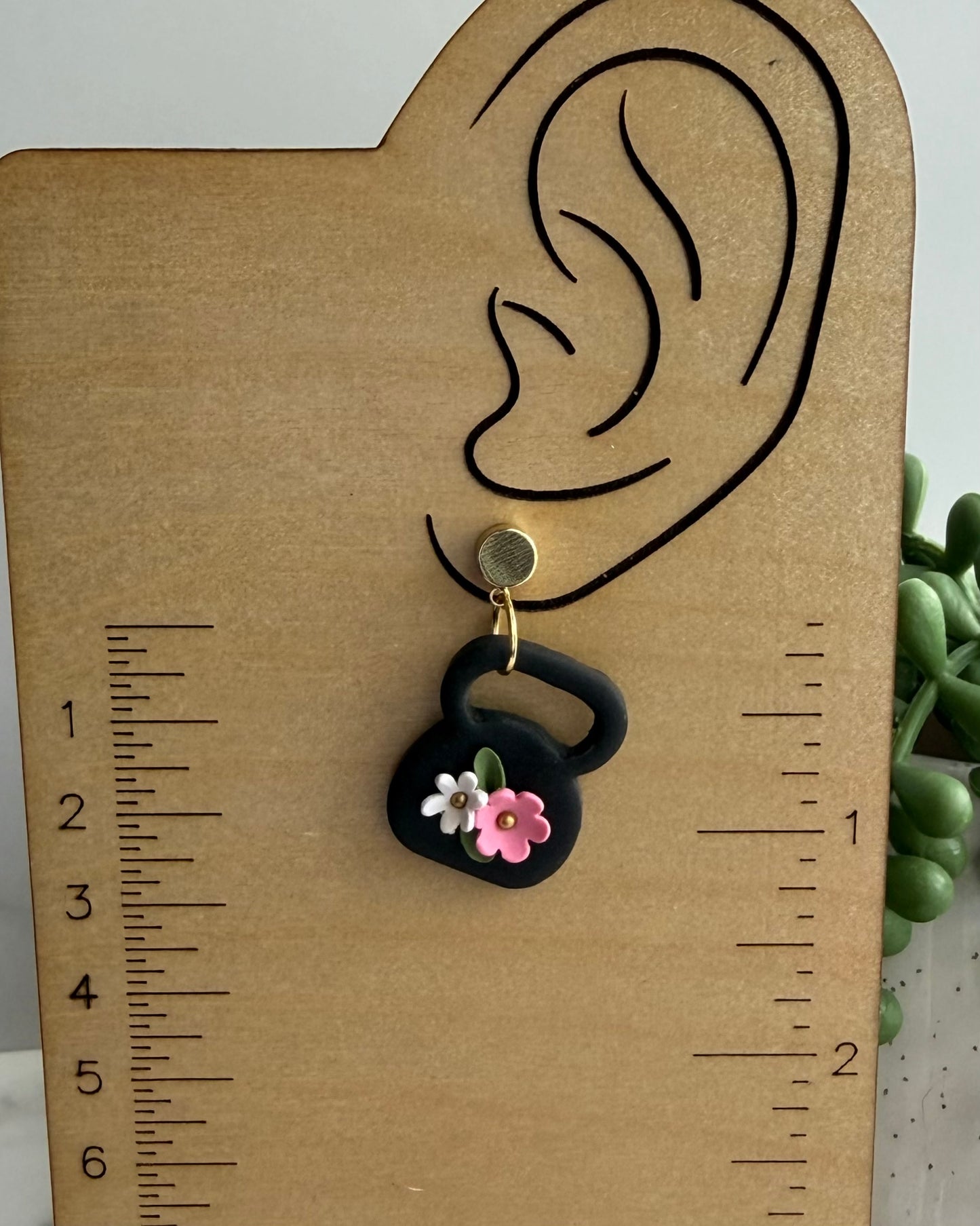 Floral Kettlebell Earrings