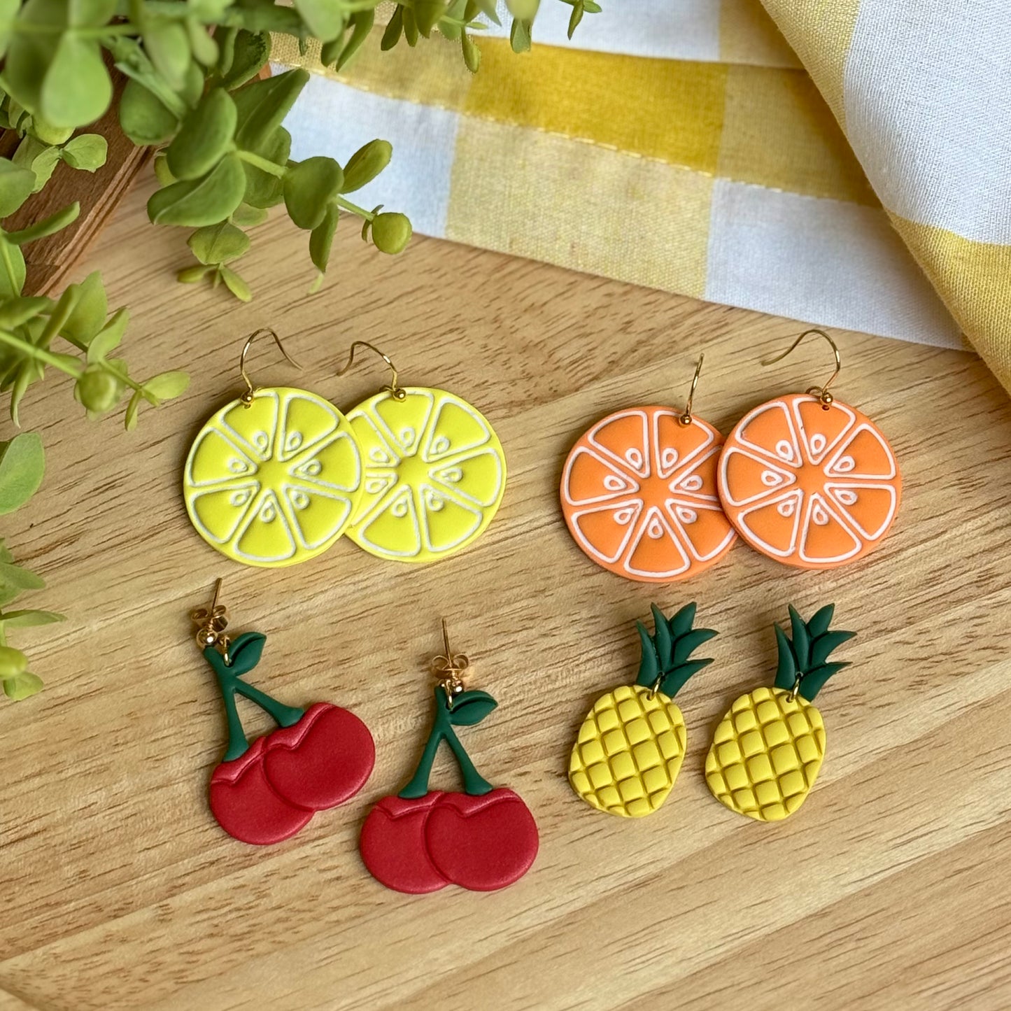 Lemon Slice Fishhook Earrings