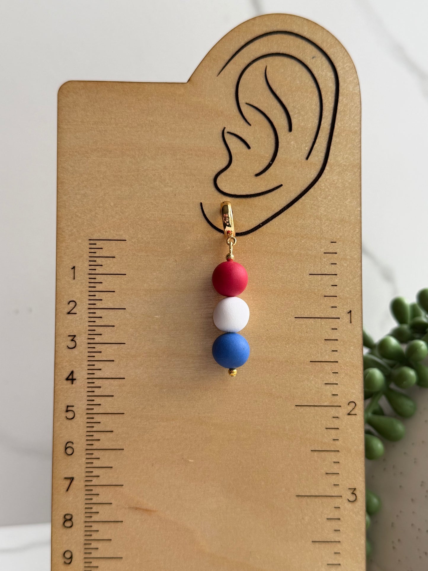 Red, White & Beads Earrings