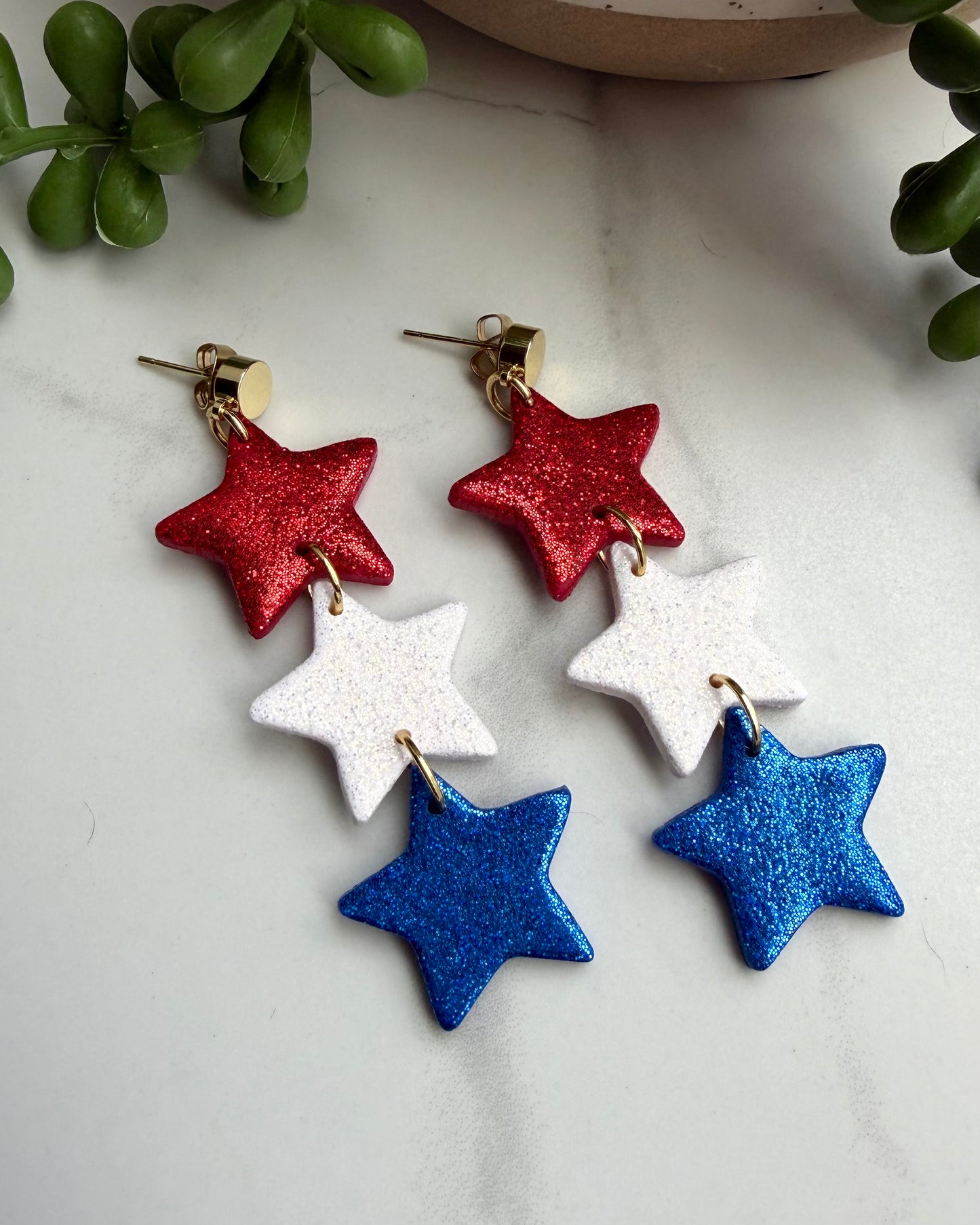 Red, White & Blue Stars Earrings