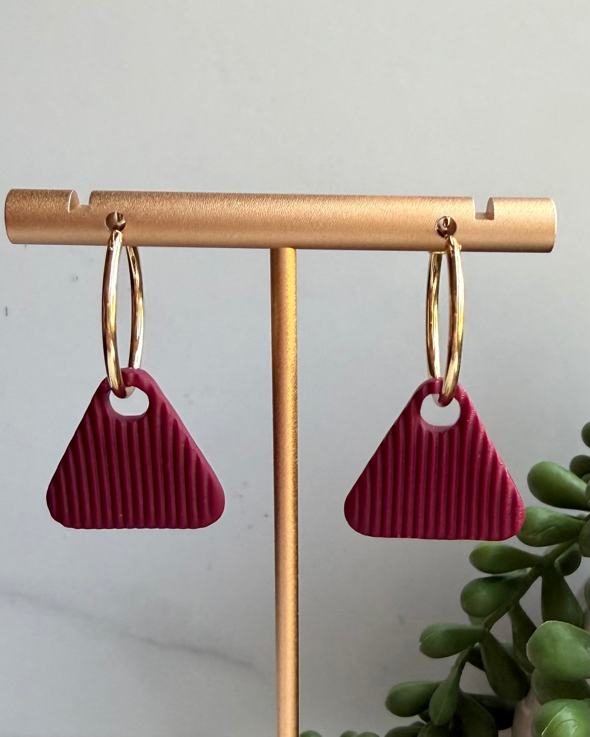 Harvest Charm Hoops (cranberry)