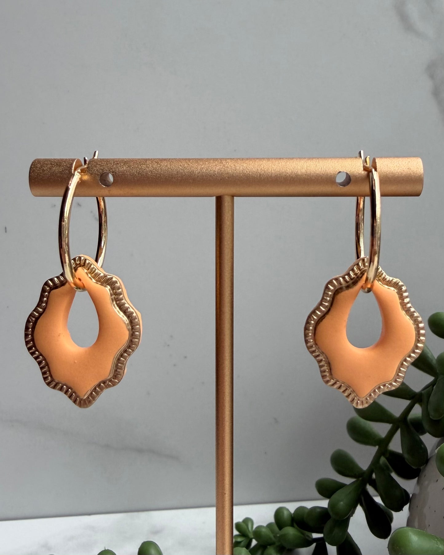 Teardrop Frame Hoop Earrings