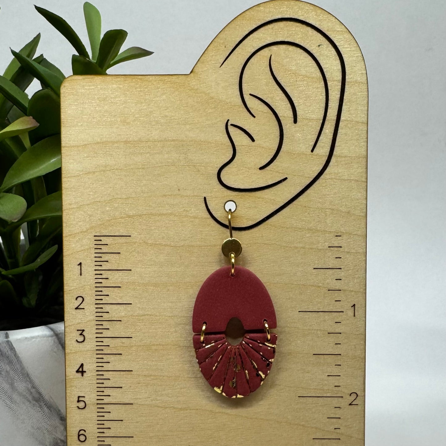 Radiant Fan Drop Earrings (red)