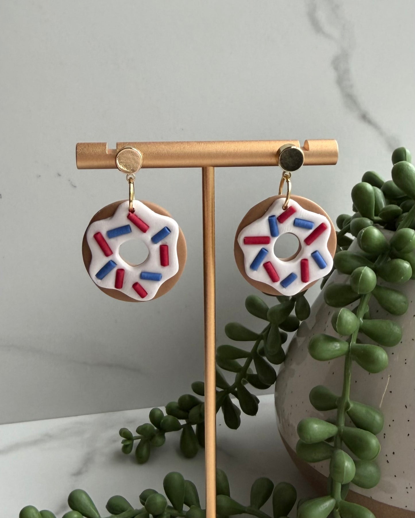 Patriotic Donut Earrings