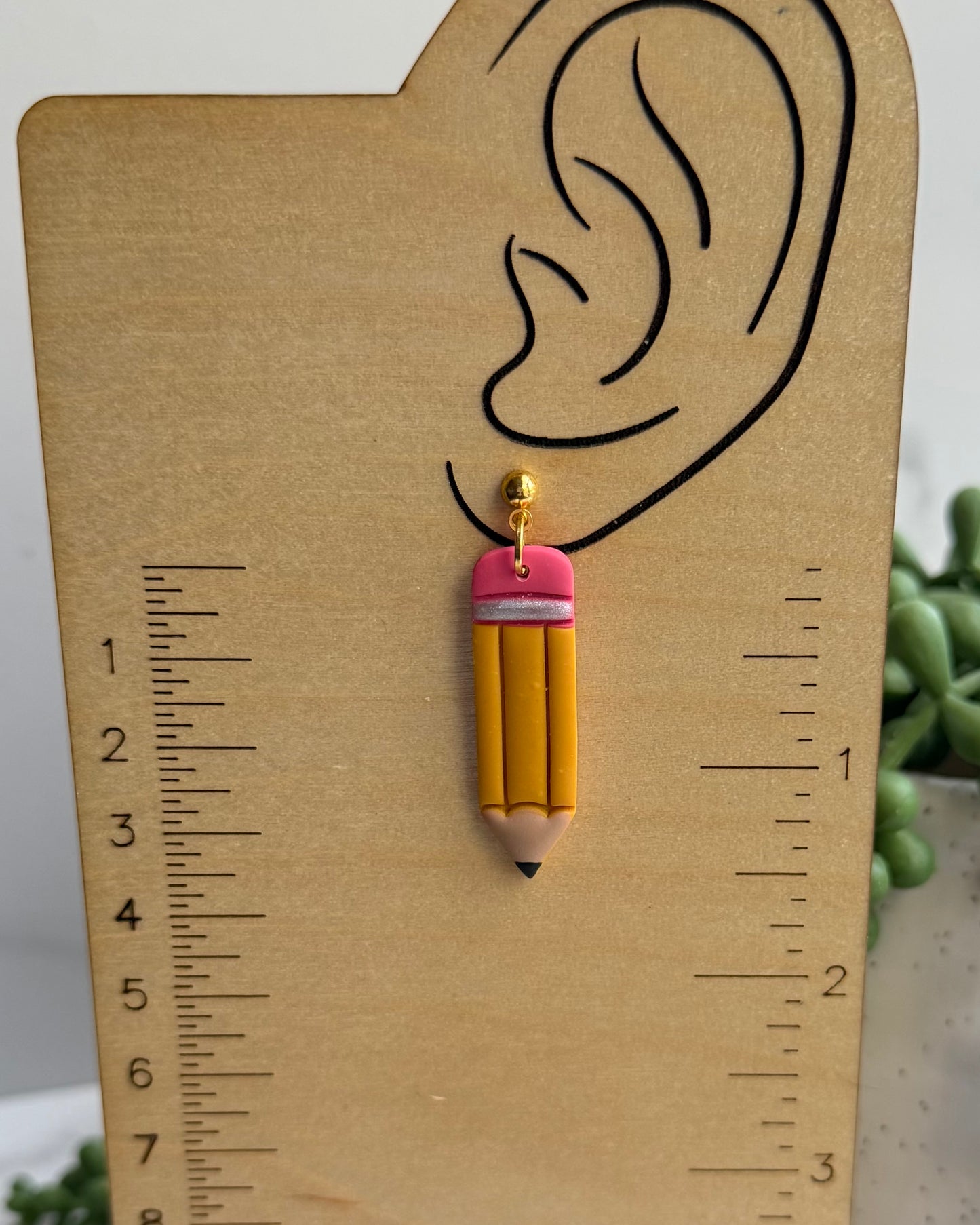 Pencil Dangle Post Earrings