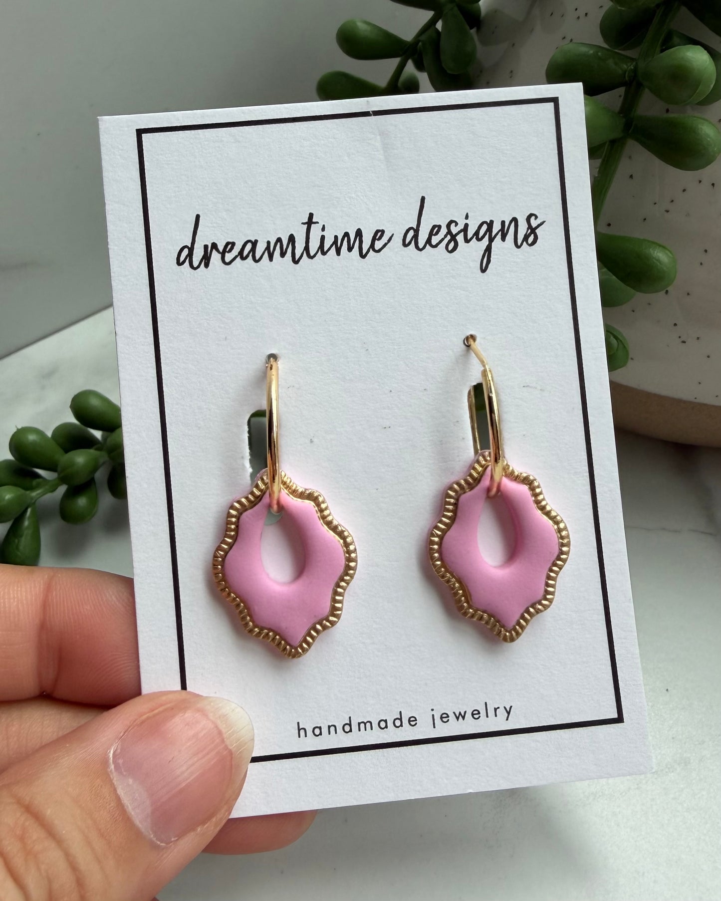 Teardrop Frame Hoop Earrings