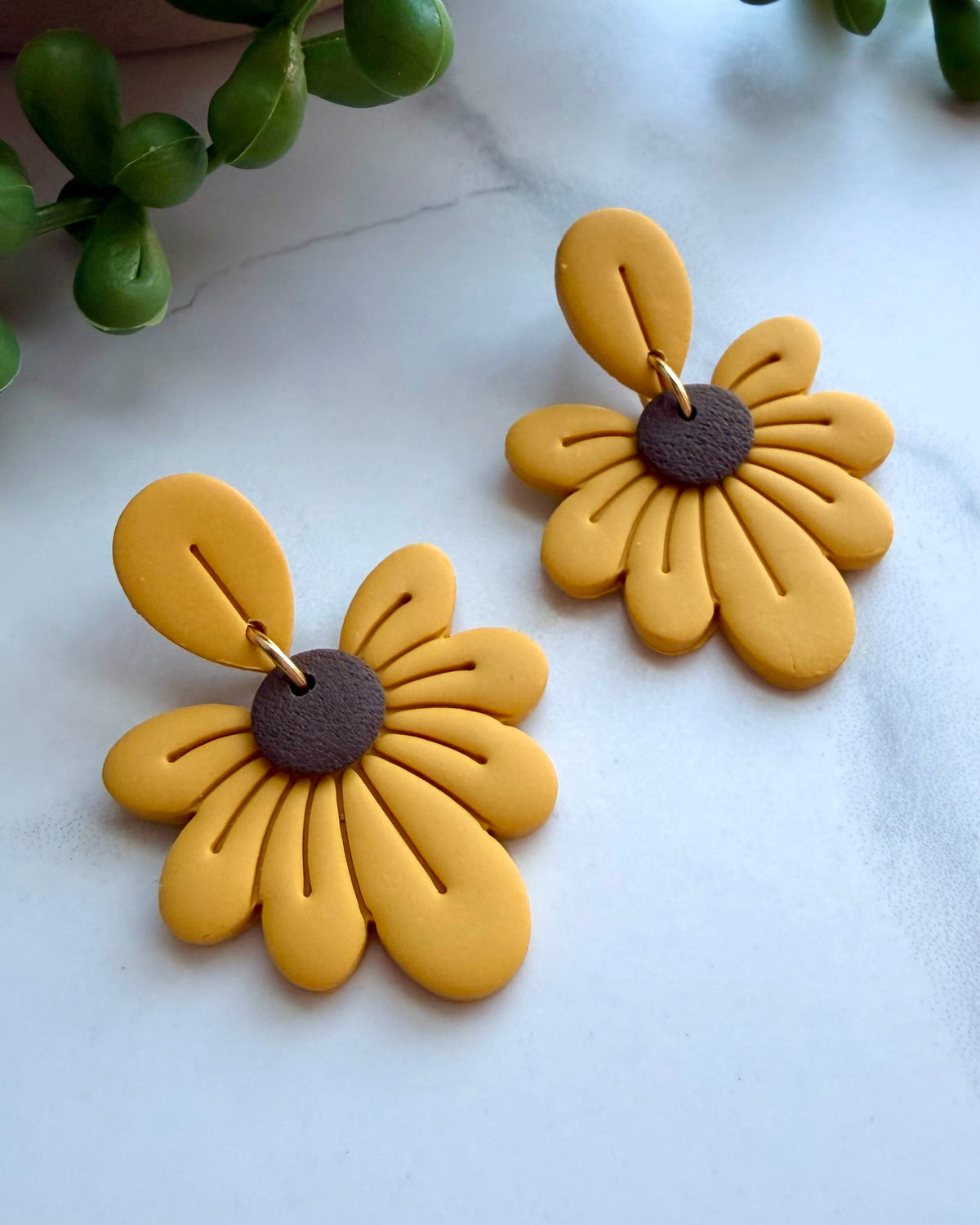 Sunflower Petal Drop Earrings