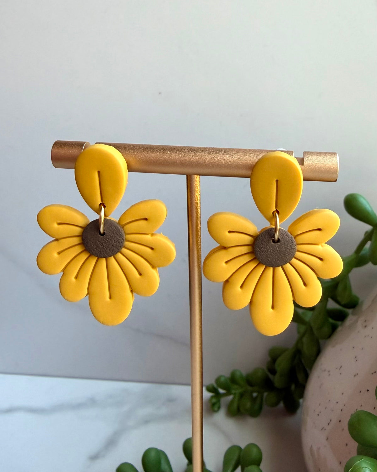 Sunflower Petal Drop Earrings