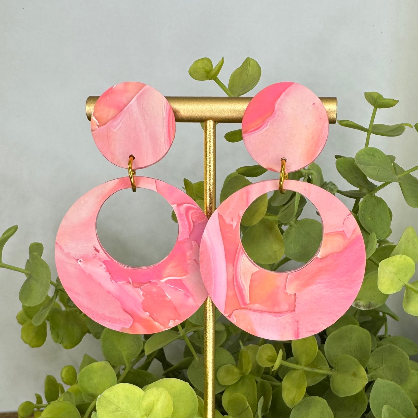 Sunset Circle Dangle Post Earrings