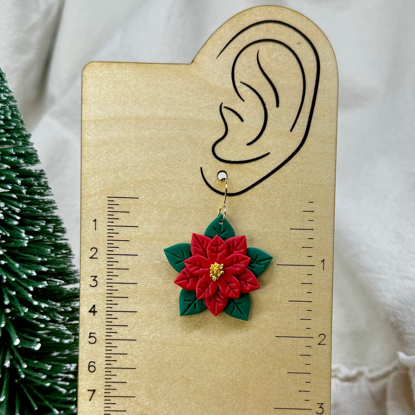 Poinsettia Fishhook Earrings