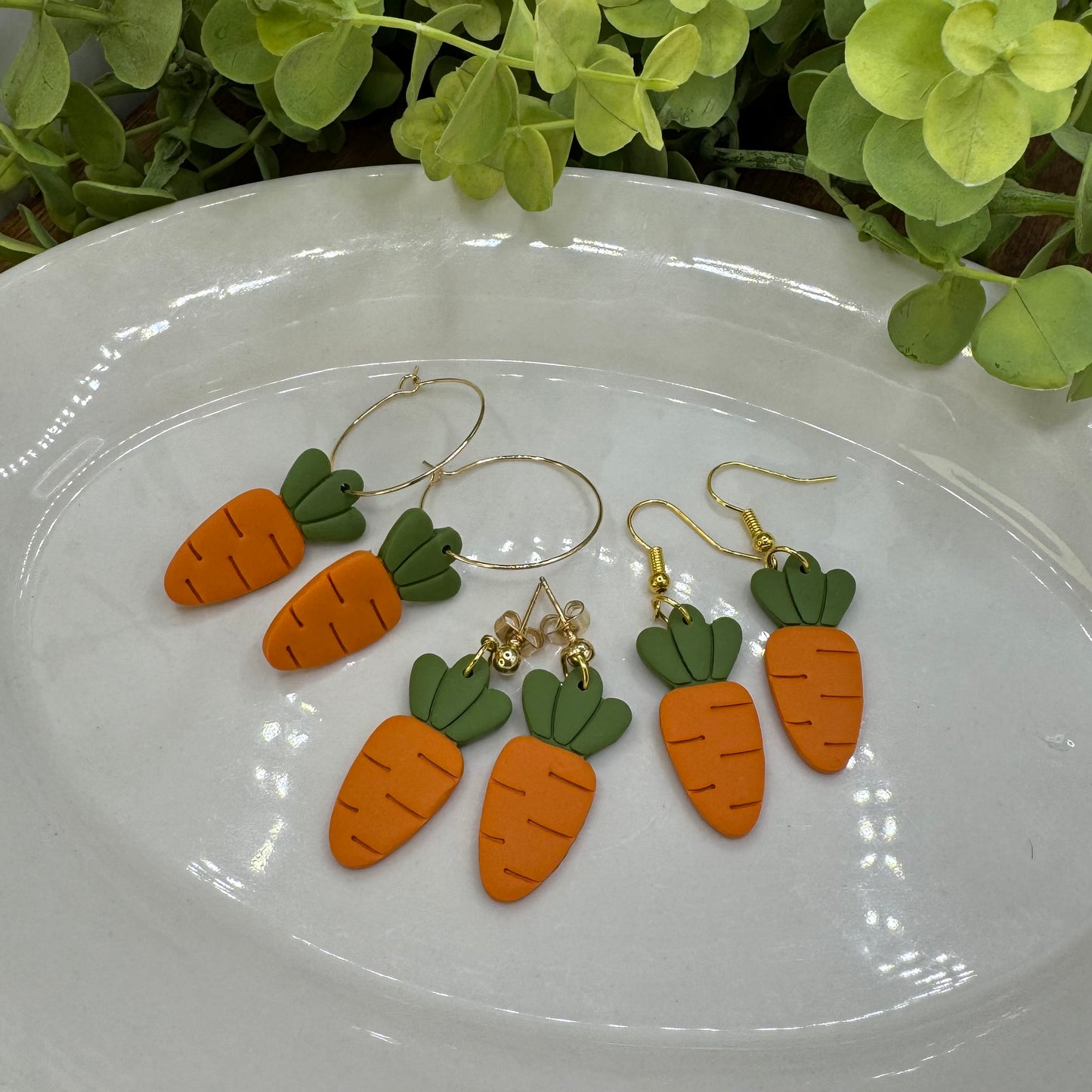 Carrot Fishhook Earrings