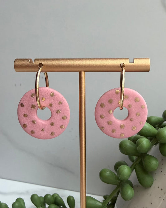 Modern Minimalist Open Circle Hoop Earrings (rose)