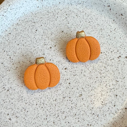 Pumpkin Post Earrings (Orange)