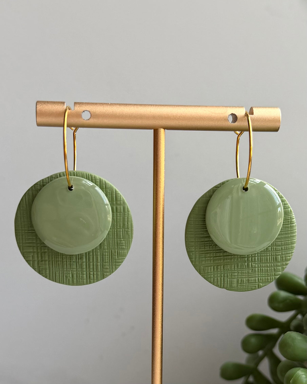 Layered Circle Hoops (sage)