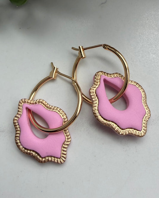 Teardrop Frame Hoop Earrings