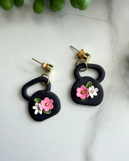 Floral Kettlebell Earrings