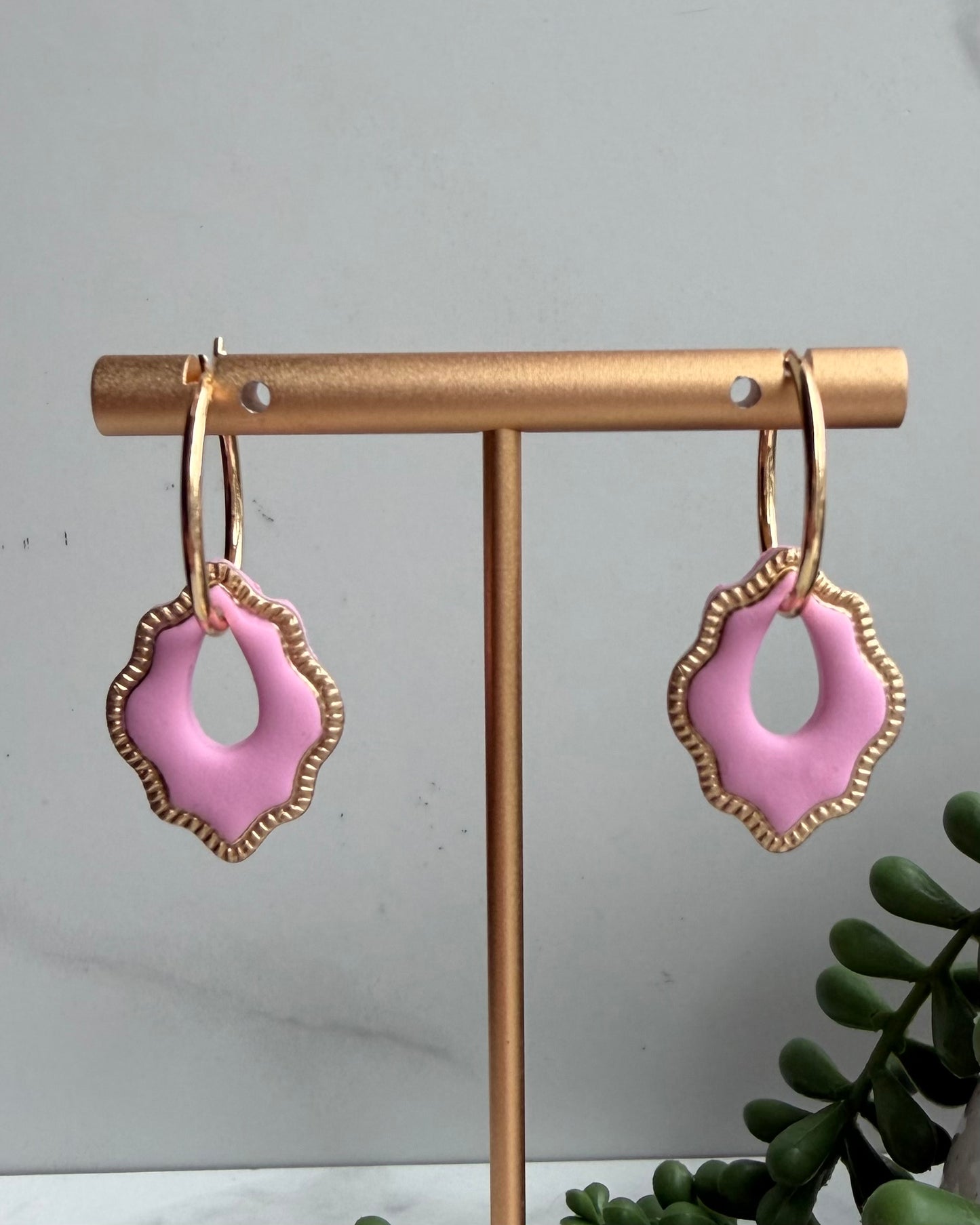 Teardrop Frame Hoop Earrings