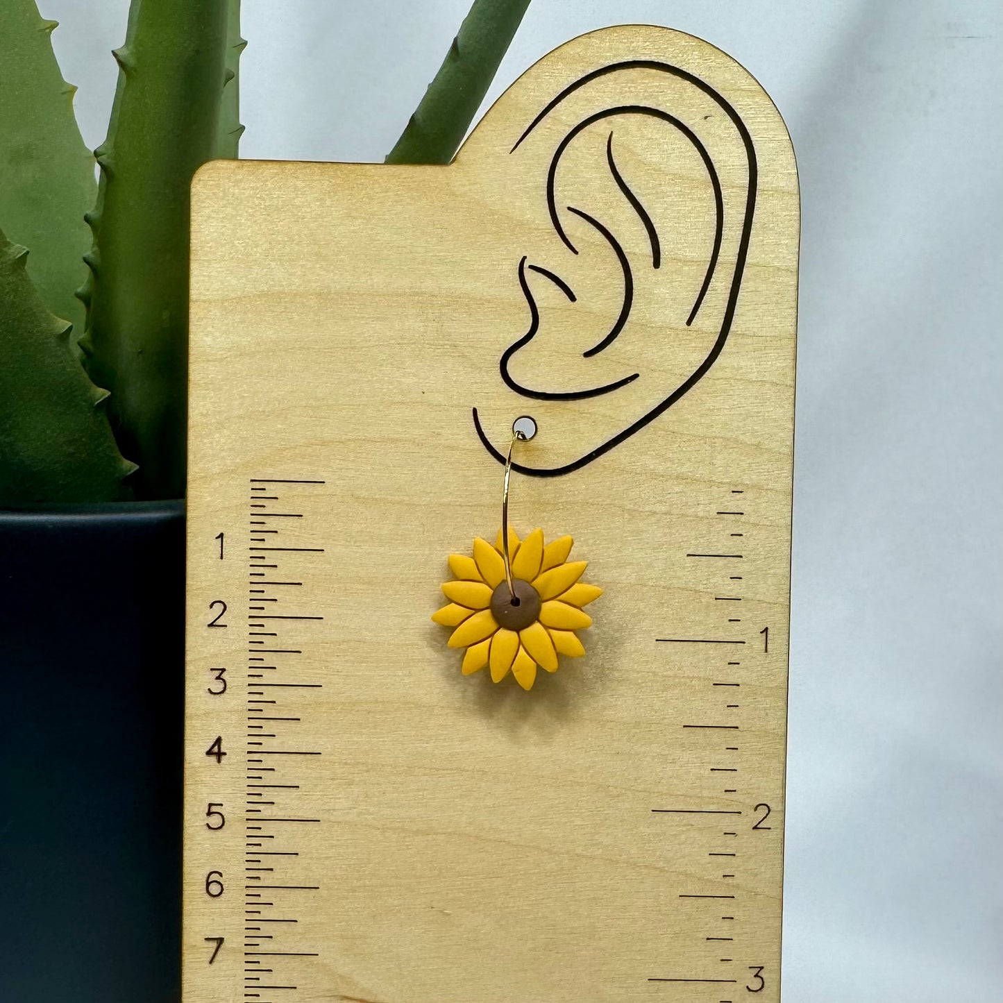 Sunflower Hoop Earrings