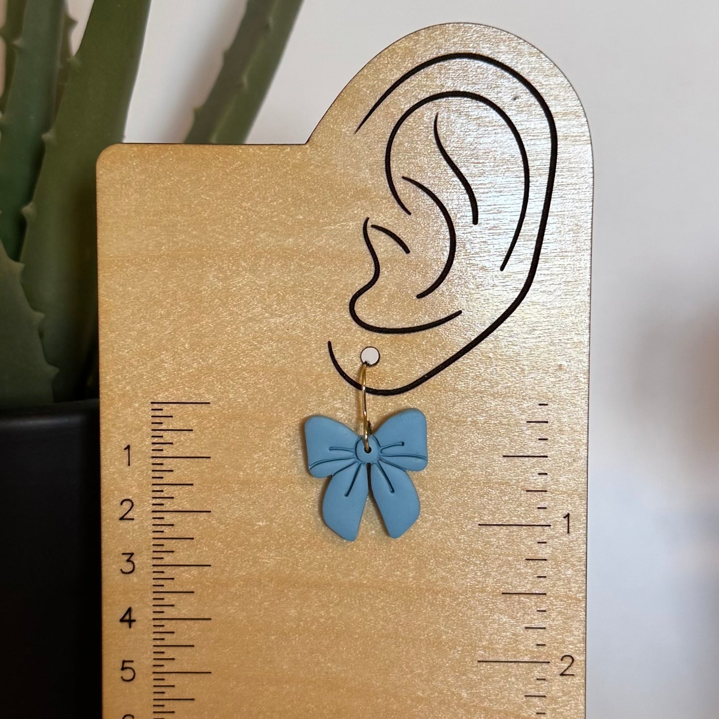 Bow Fishhook Earrings (blue)
