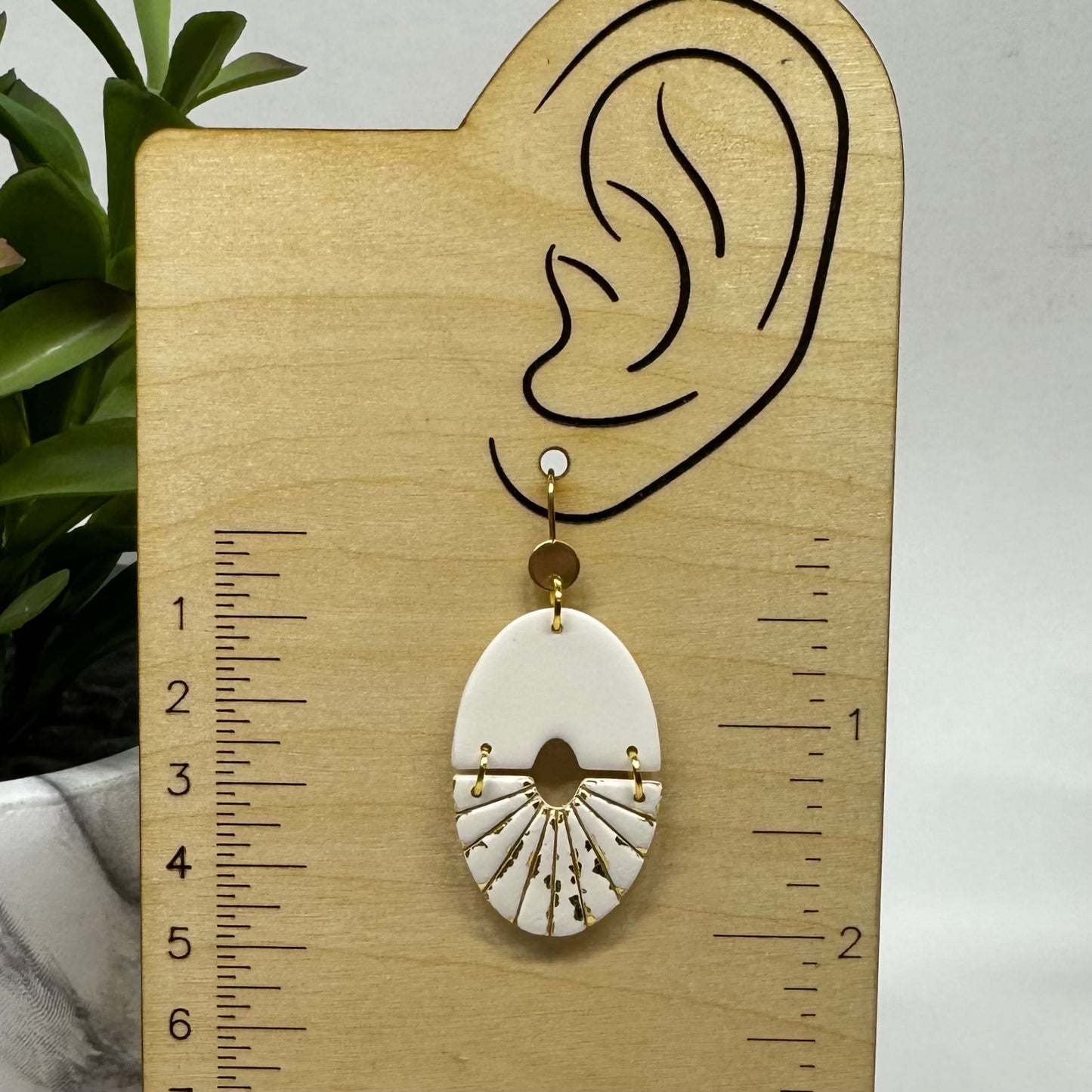 Radiant Fan Drop Earrings (white)