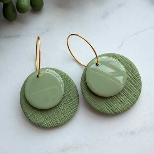 Layered Circle Hoops (sage)