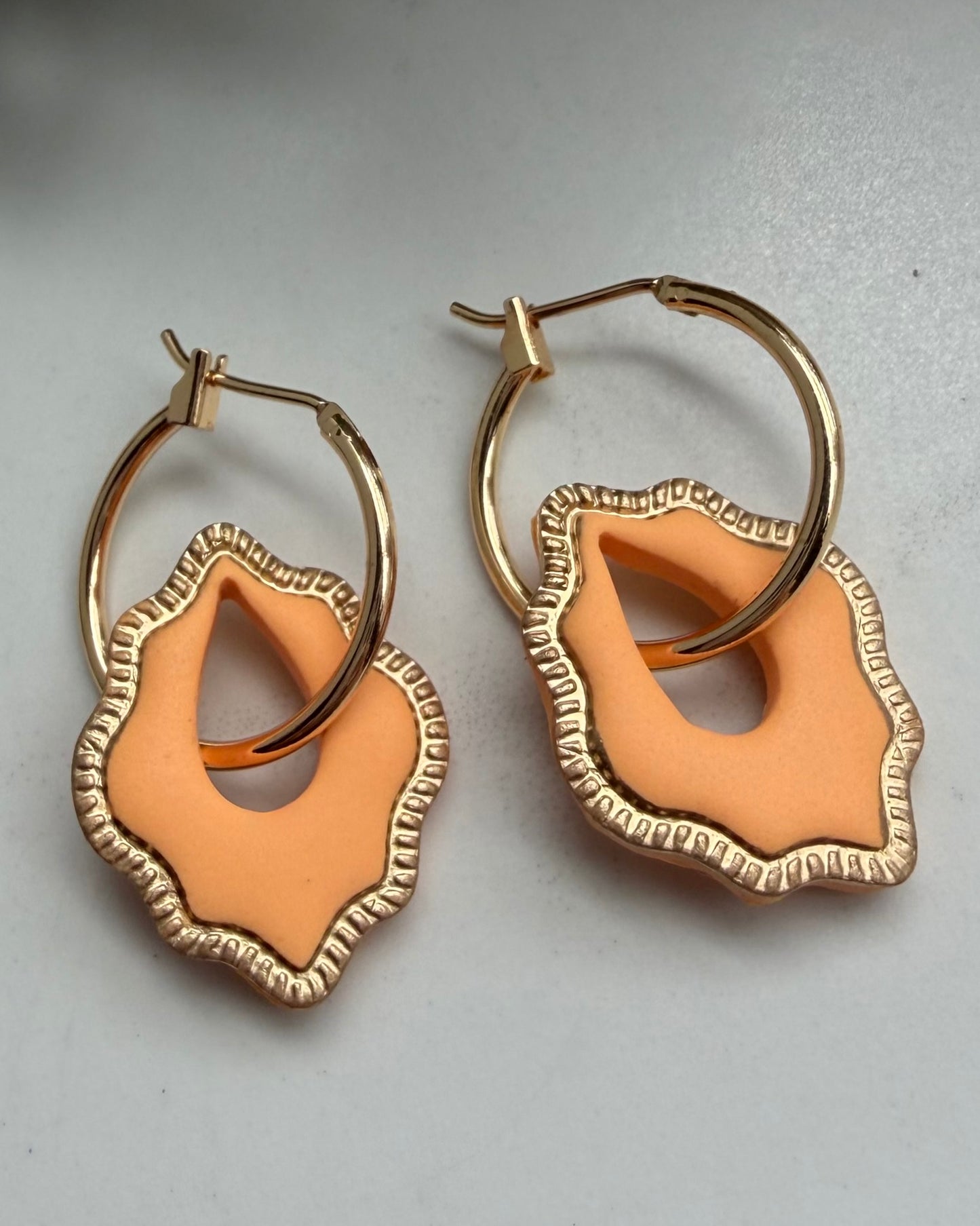 Teardrop Frame Hoop Earrings