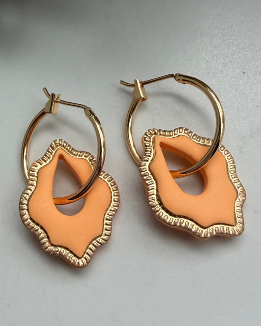 Teardrop Frame Hoop Earrings