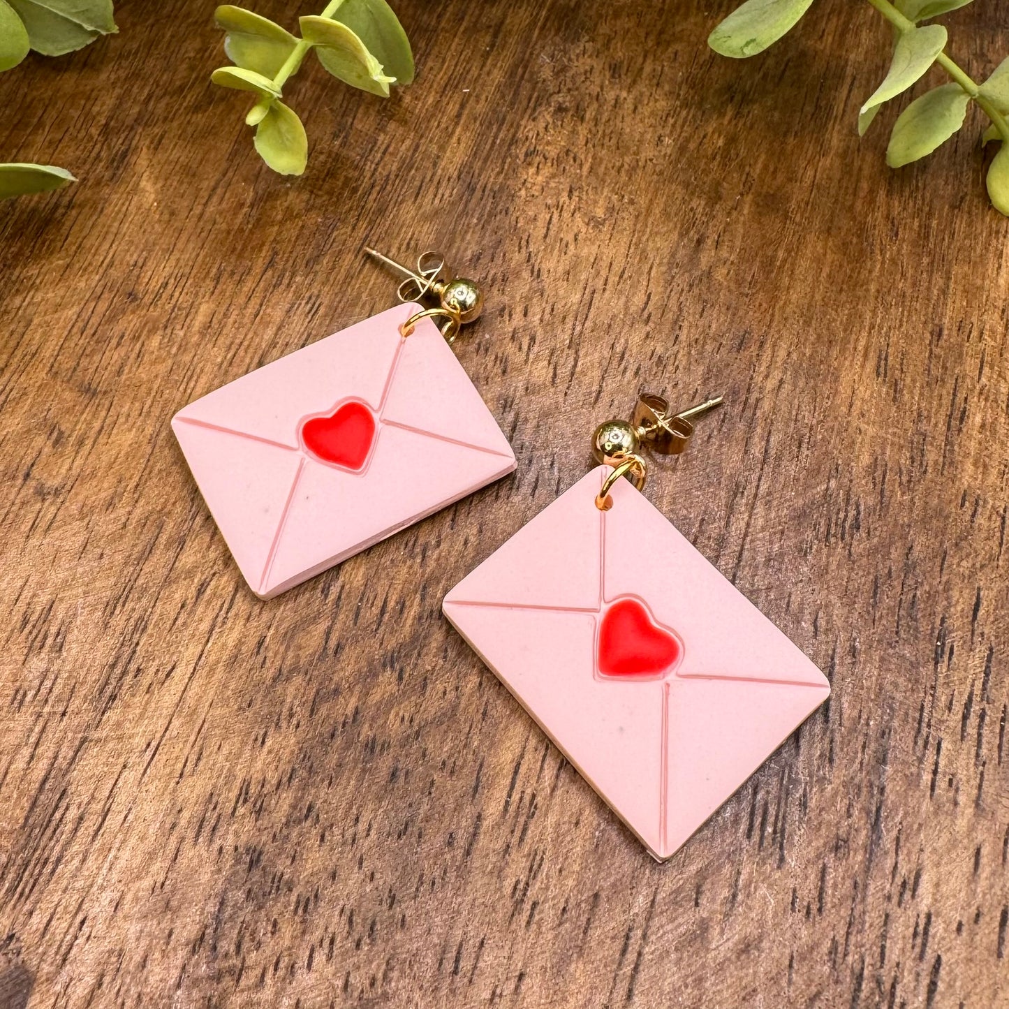 Valentines Envelope Dangle Post Earrings