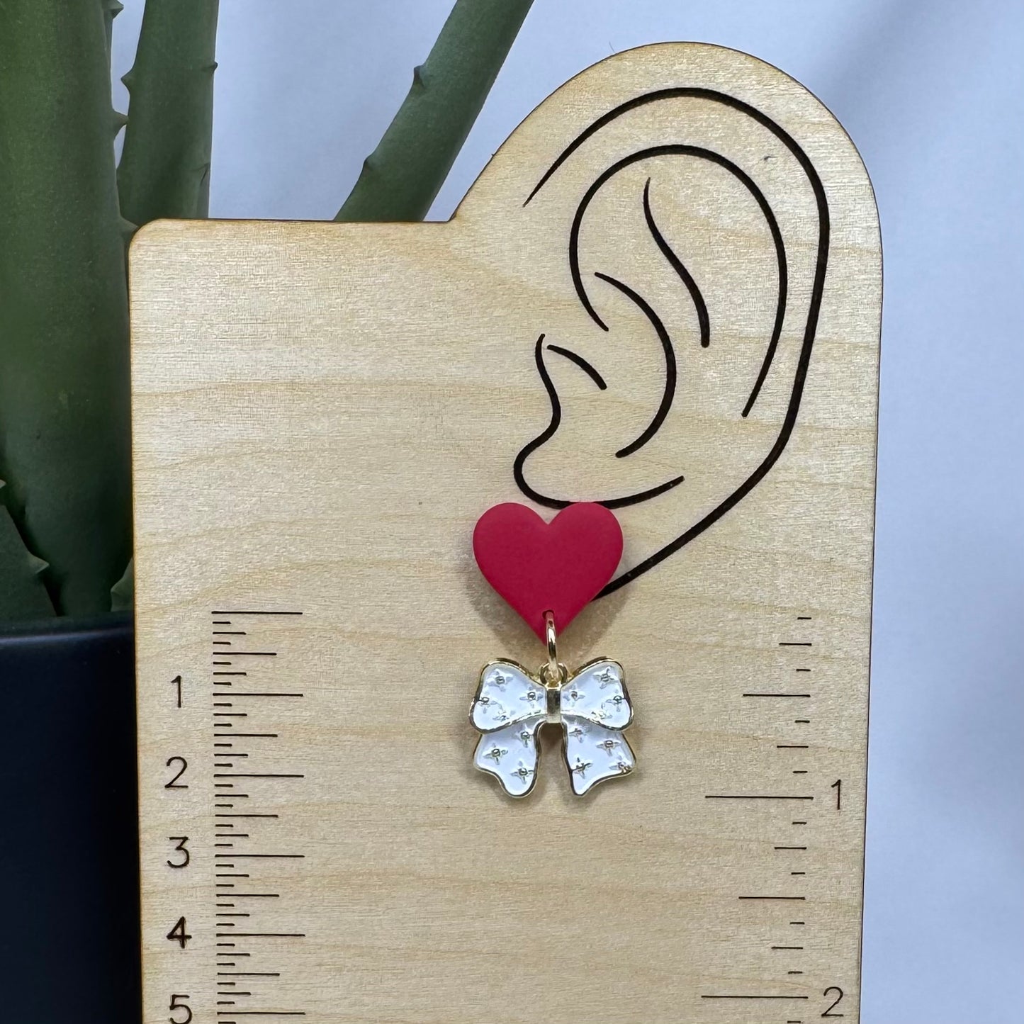 Heart Bow Post Earrings