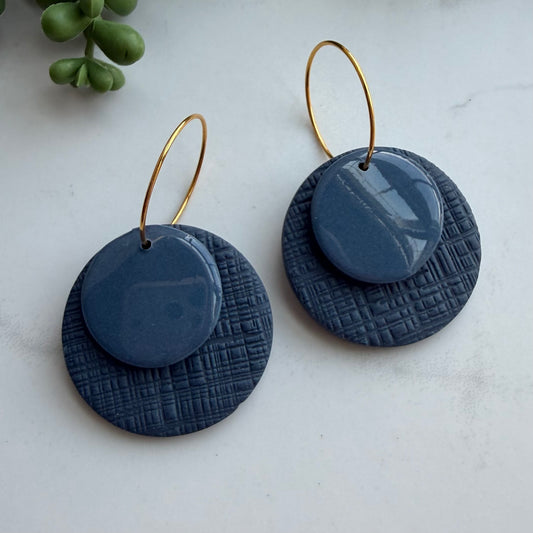 Layered Circle Hoops (navy)