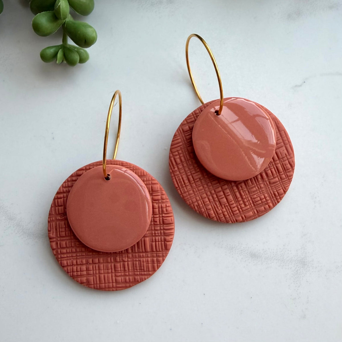 Layered Circle Hoops (terra cotta)
