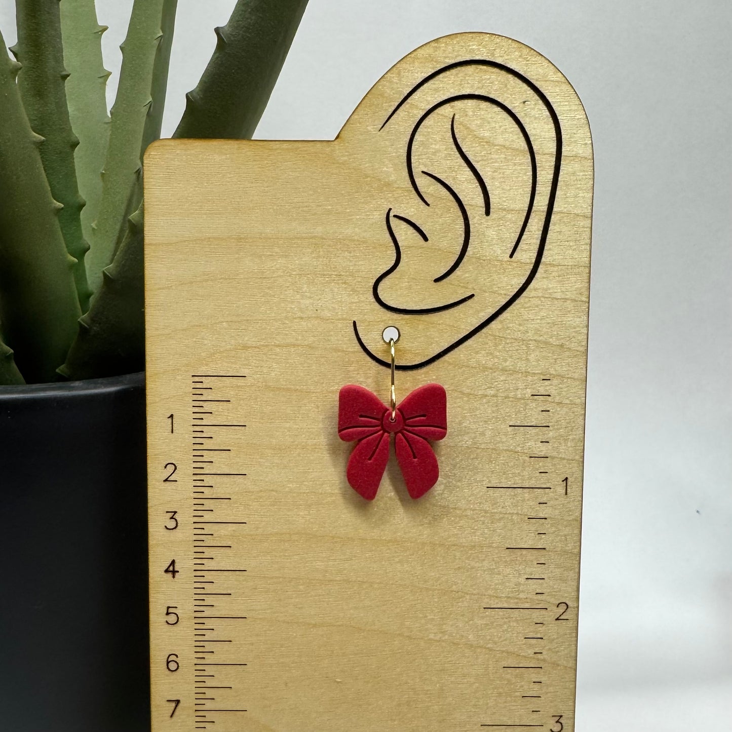 Bow Fishhook Earrings (red)