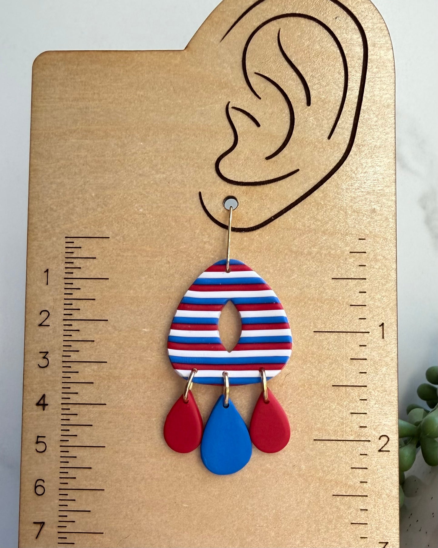 Patriotic Stripe Dangle Earrings
