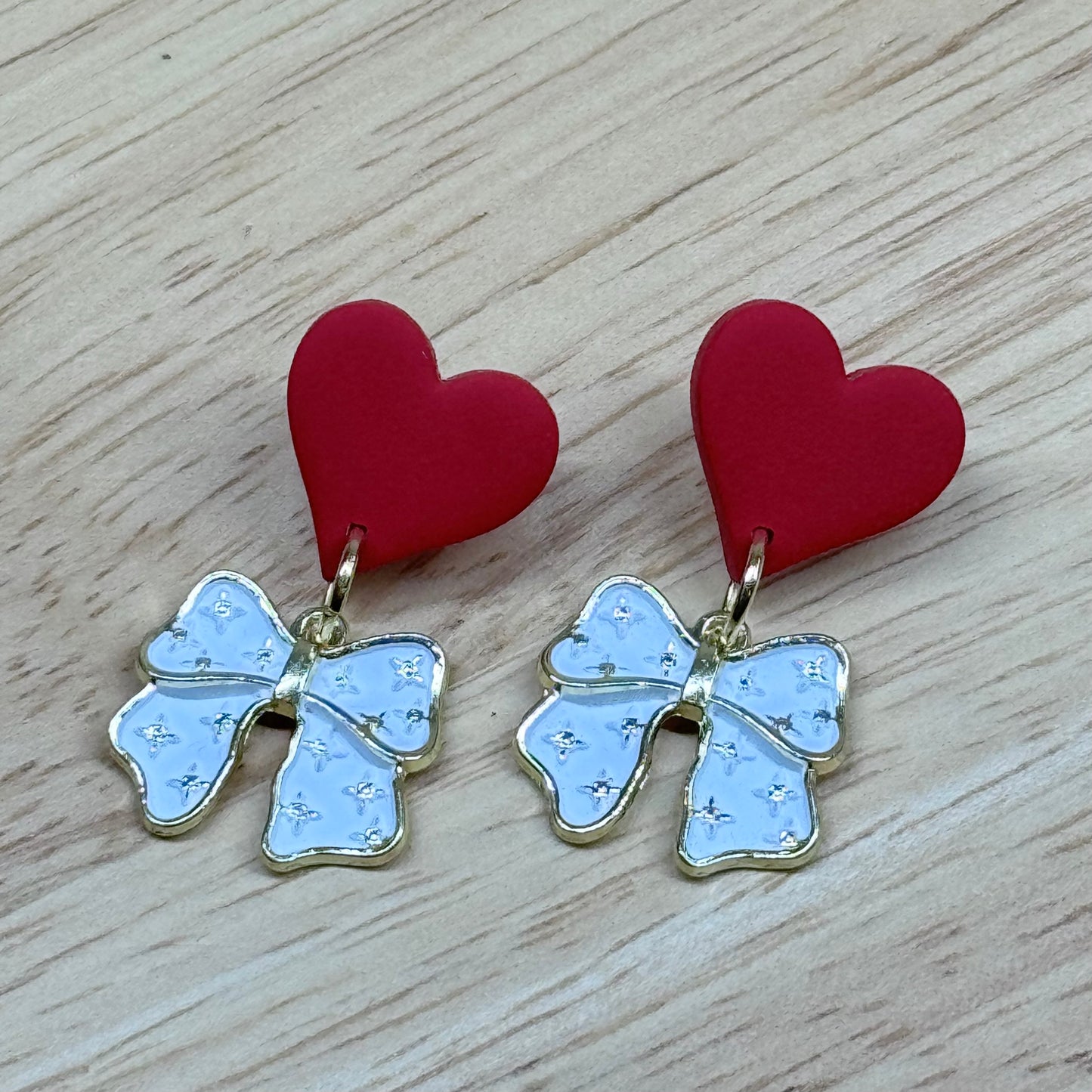 Heart Bow Post Earrings