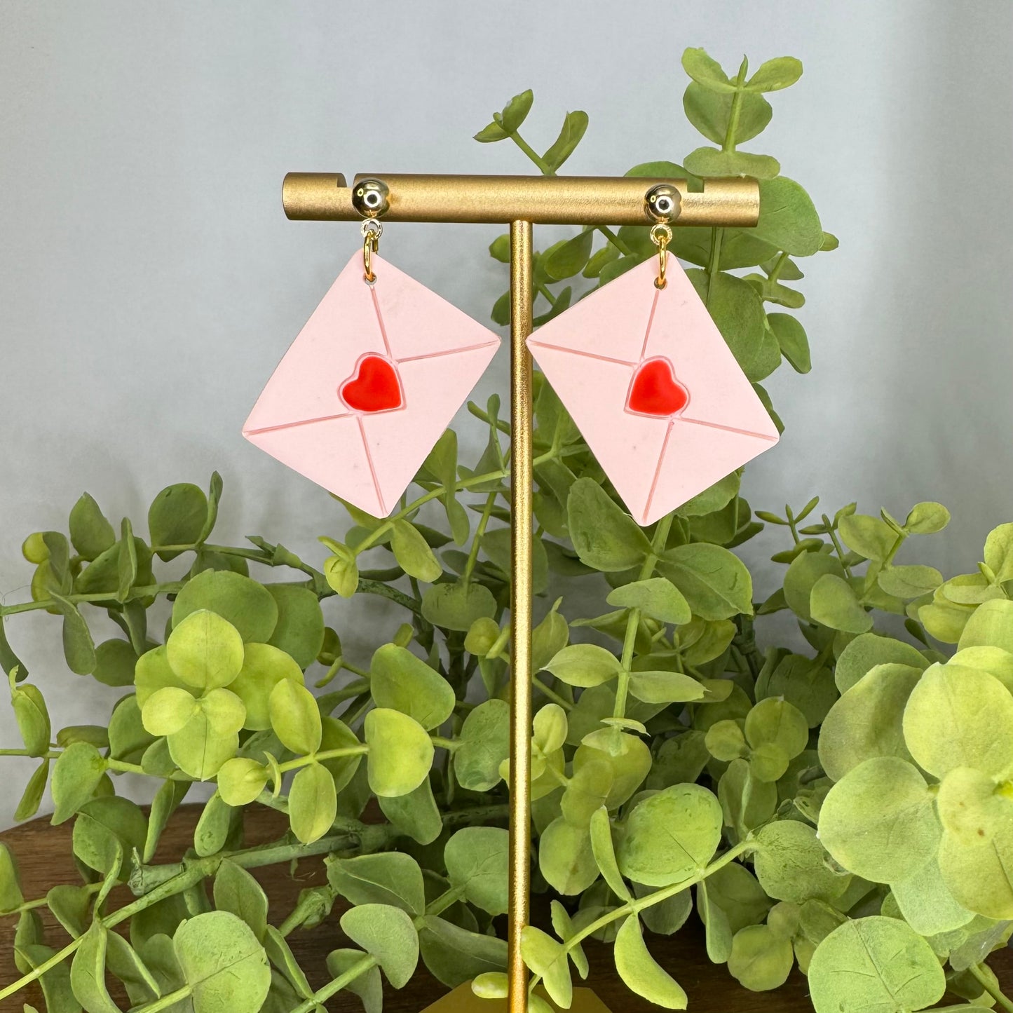 Valentines Envelope Dangle Post Earrings