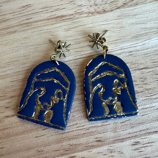 Nativity Scene Post Earrings