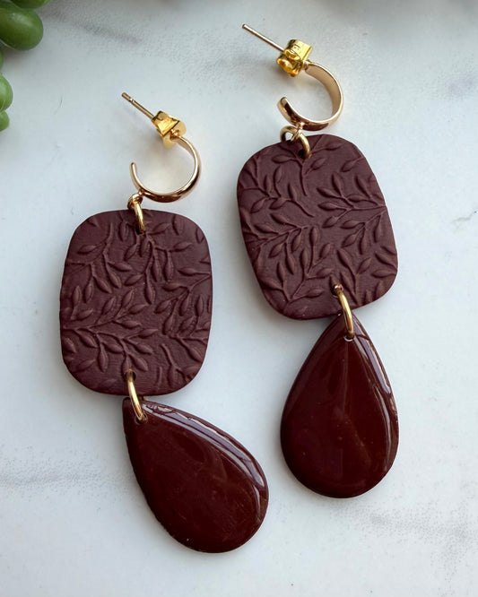 Textured Drop Earrings (chocolate)