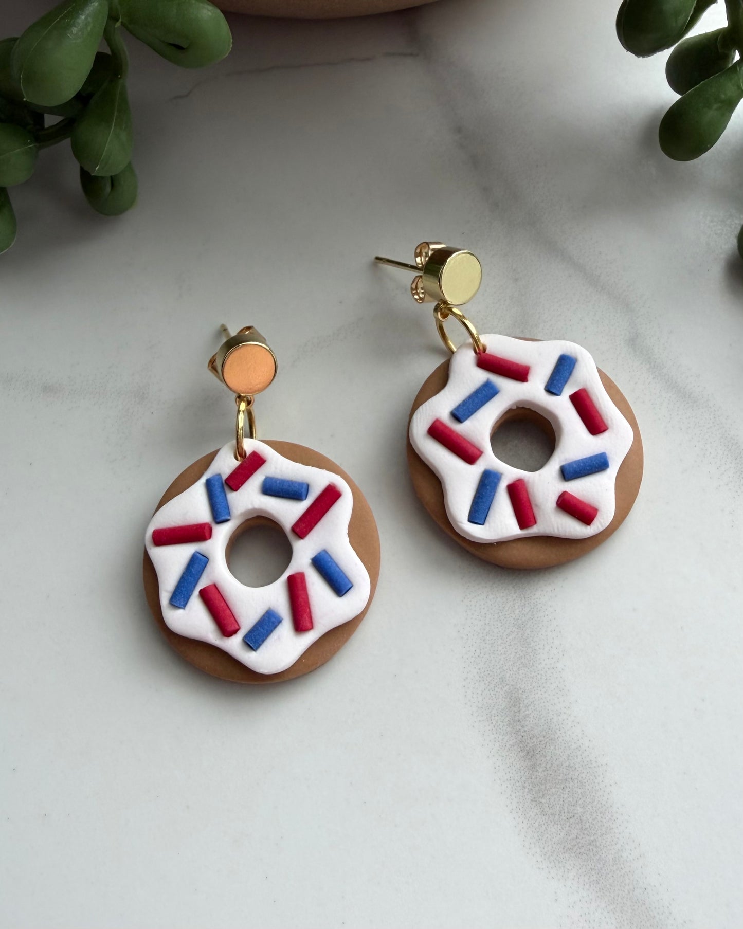 Patriotic Donut Earrings