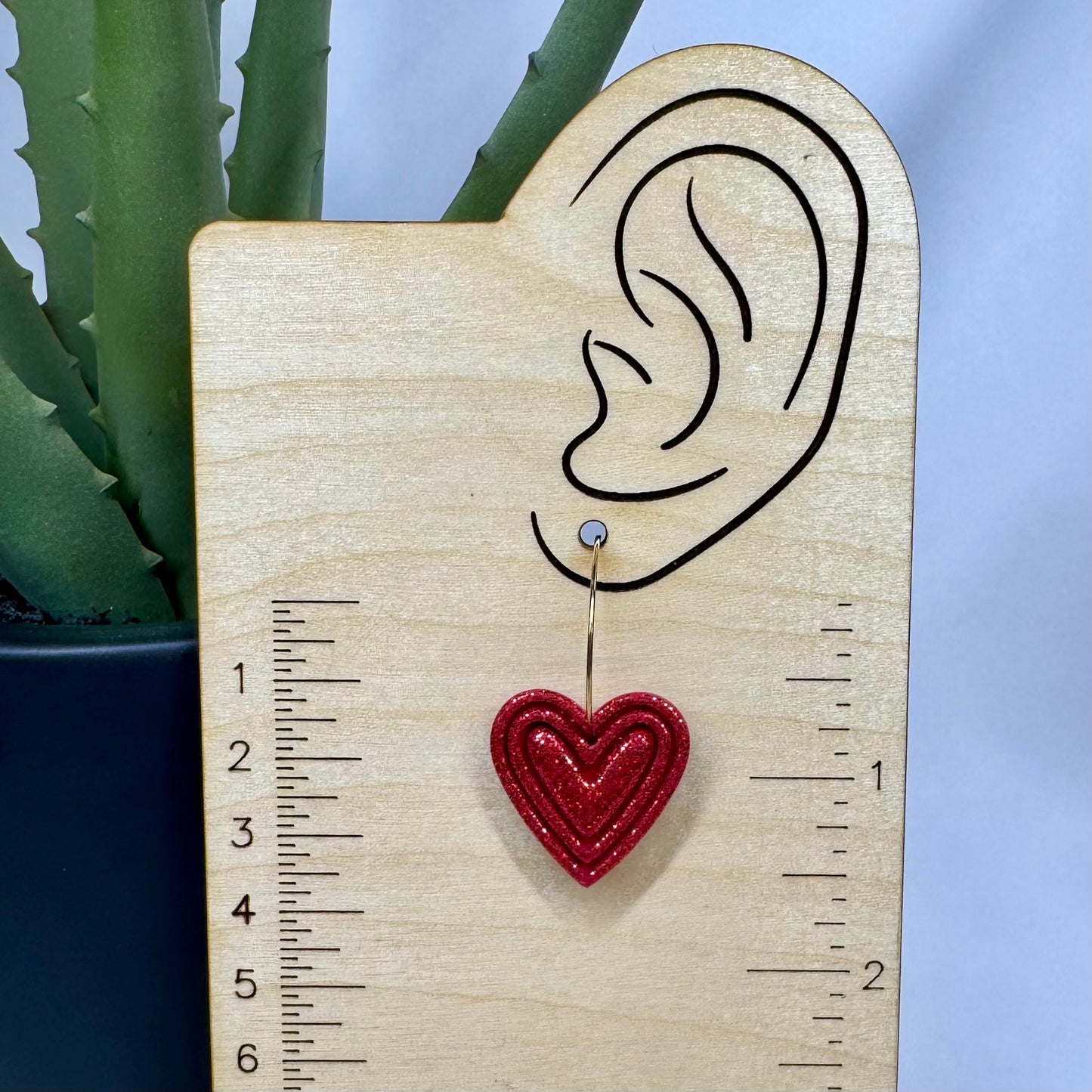 Glitter Heart Hoops