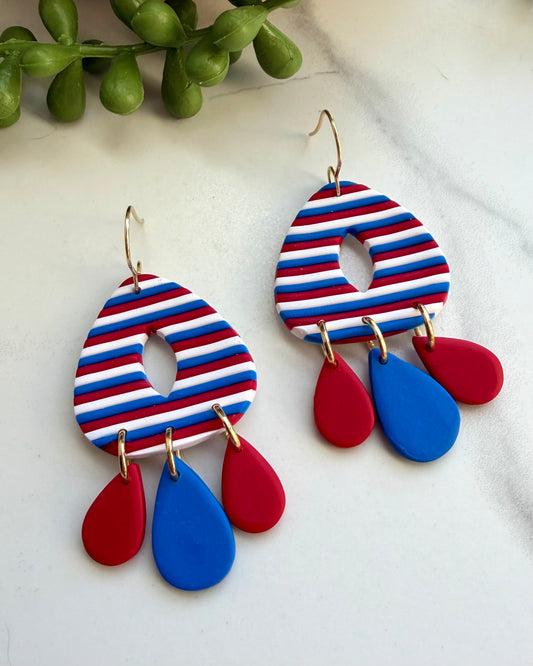 Patriotic Stripe Dangle Earrings