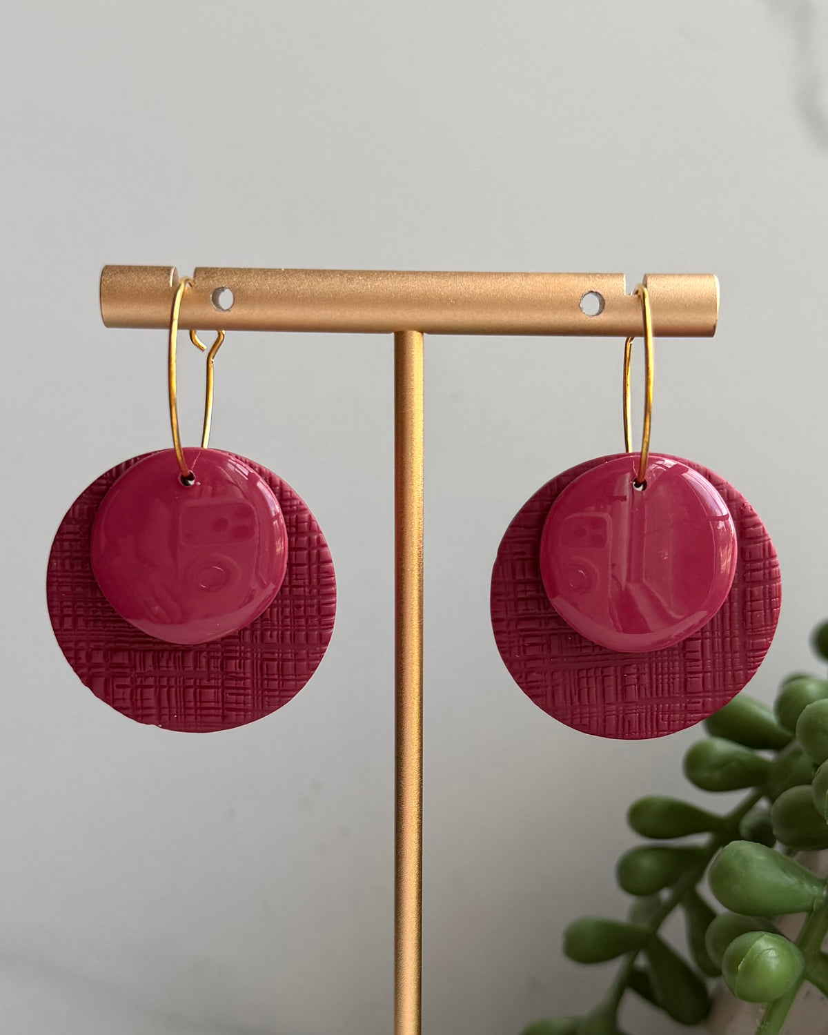 Layered Circle Hoops (cranberry)