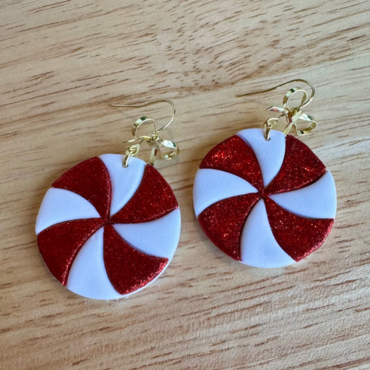 Glitter Peppermint Fishhook Earrings