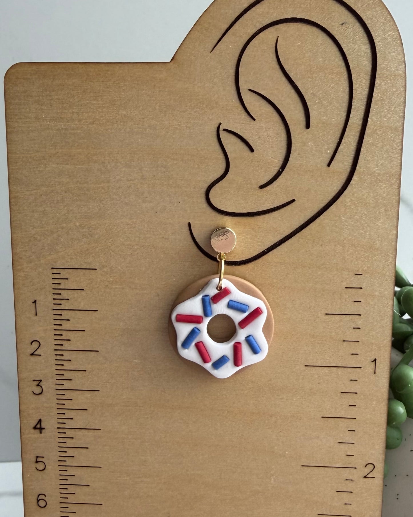 Patriotic Donut Earrings