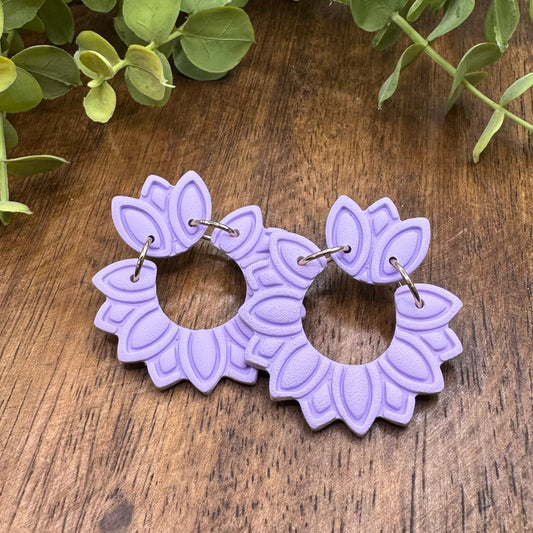 Lavender Bloom Dangle Post Earrings